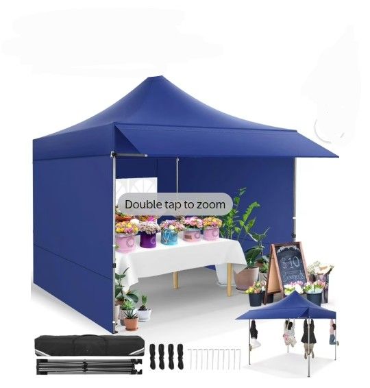 10x10 Pop Up Canopy Heavy Duty Party Tent with Removable Awning and Sidewalls,Easy Up Outdoor Wedding Commercial Canopy,Gazebo All Season Windproof&Wa