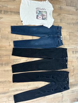 Lot of 4 TIME KIRKLAND & AEROPOSTALE SimpsJeans size 8-10 Junior adidas T-shirt XL