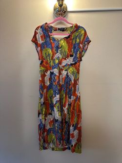 Trashy Diva Jayna Dress in Cranes Print - Vintage 1940s Style Rayon Midi