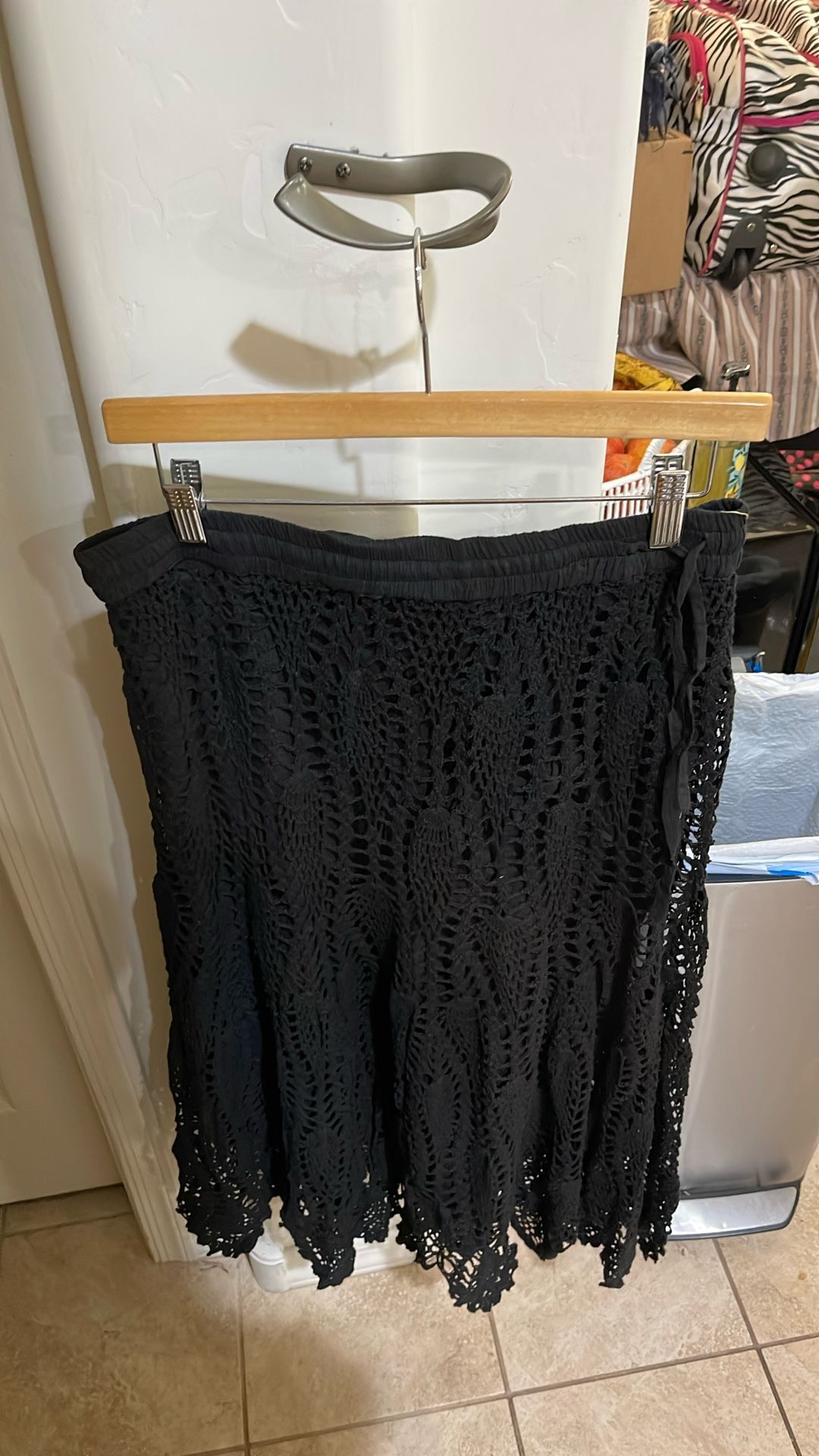 Black Crochet Mesh Set