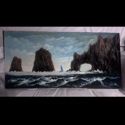 Vintage 1960’s  Signed by Artist RAV Black Velvet Painting