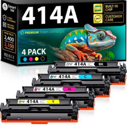 Brandnew Smart Ink Compatible 414A Toner Cartridges 4 Pack (with Chip) Replacement for HP 414A HP 414X Toner to use with Color Laserjet Pro MFP M479fd