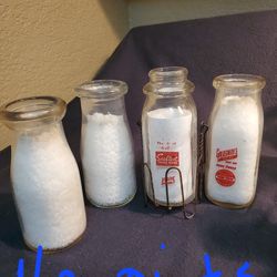 Vintage 1/2 Pint And Pint Glass Milk Bottles, $6 Each Or Take All For $35
