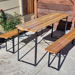Outdoor Picnic Table With Benches 
