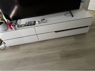 Gloss Tv stand with 4 big drawers