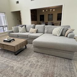 Large Gray Sectional Couch 