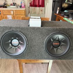 2 12"Earthquake Subs in Box and Taramps 1,200w amp 