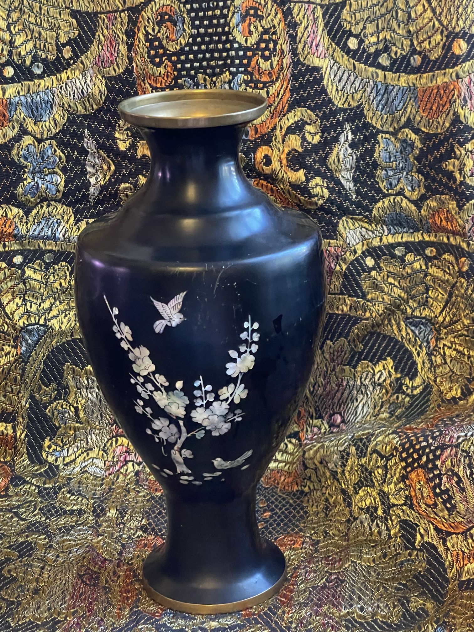Antique Mother Of Pearl Inlay Vase 1950’s
