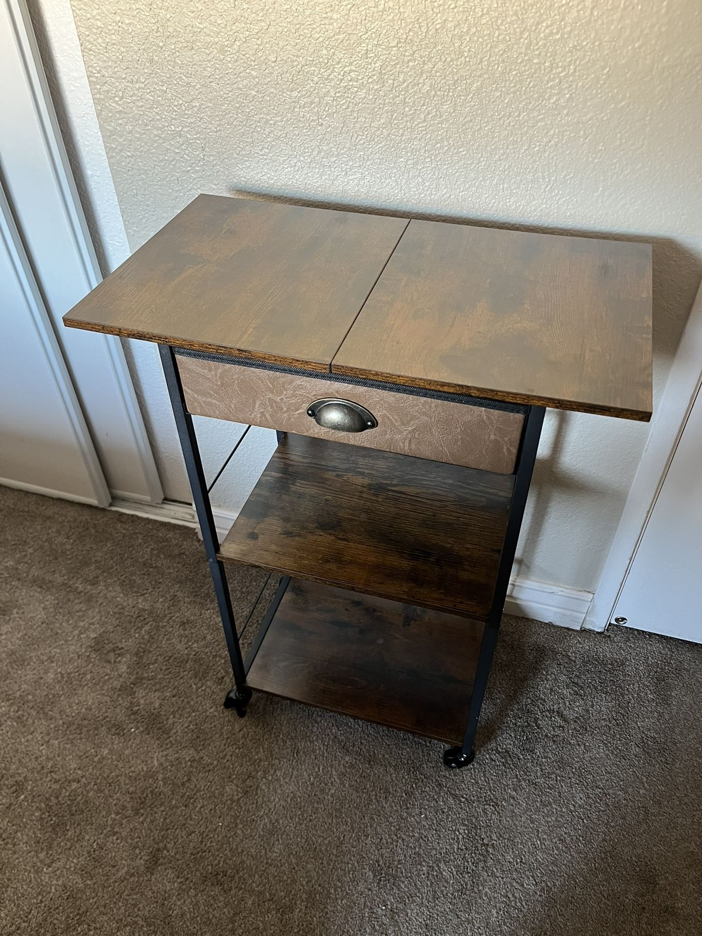 X-Cosrack Coffee Bar Stand Station Cart With Storage Drawer