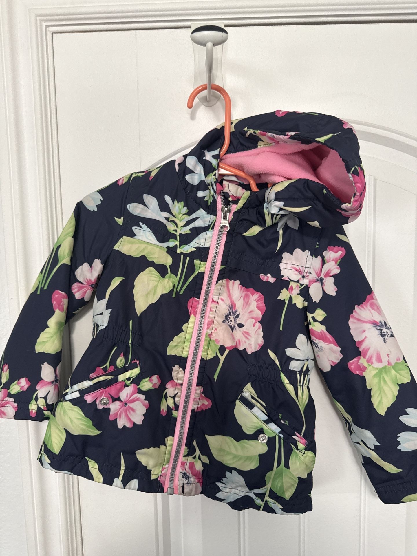 Carter’s 24M Toddler Jacket – Floral, Hooded, Fleece-Lined