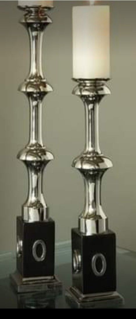 Solid Nickel Candle Holders