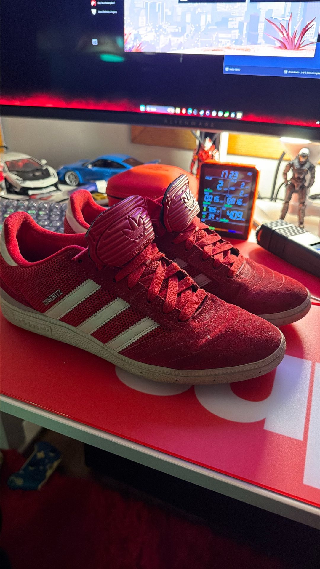 11.5 Red Adidas.