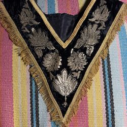 Antique Fraternal Officer Collar Gold Bullion Velvet Masonic Lodge Regalia
