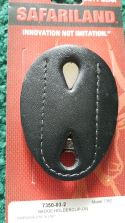 Safari land leather badge holder