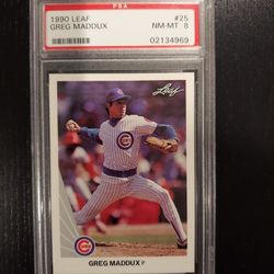 1990 Leaf Greg Maddux PSA 8 NM Mint #25 Chicago Cubs