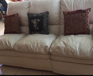 Beautiful White Italian Leather Sofa