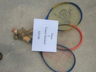 3 Three Tennis Rackets Spaulding Skill Builder 25 - Dunlap POWER 25 ( Needs Restringing ) - Donnay GLM PRO3