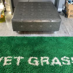 Square Leather Tuft Table Ottoman