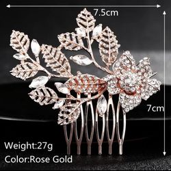 Bridal Wedding Hair Accessories Crystal Hair Comb Clips for Women Rhinestone Hair Jewelry Bride Headpiece Party Bridesmaid Gift   Message me if you ar