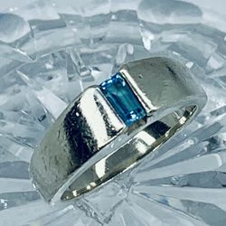 James Avery Retired Blue Topaz Meridian Sterling Silver Ring