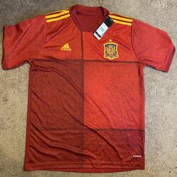 Adidas Spain Home Jersey 2019 Red Men’s Size Large