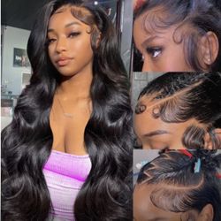 Lace Front Wigs  Black 30 Inch 