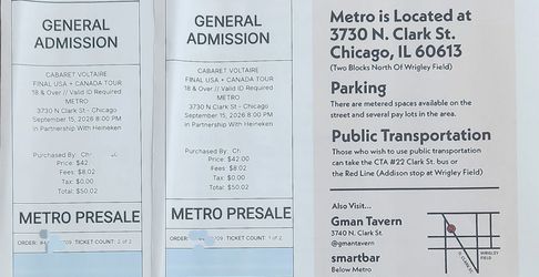 Cabaret Voltaire 2 concert tickets