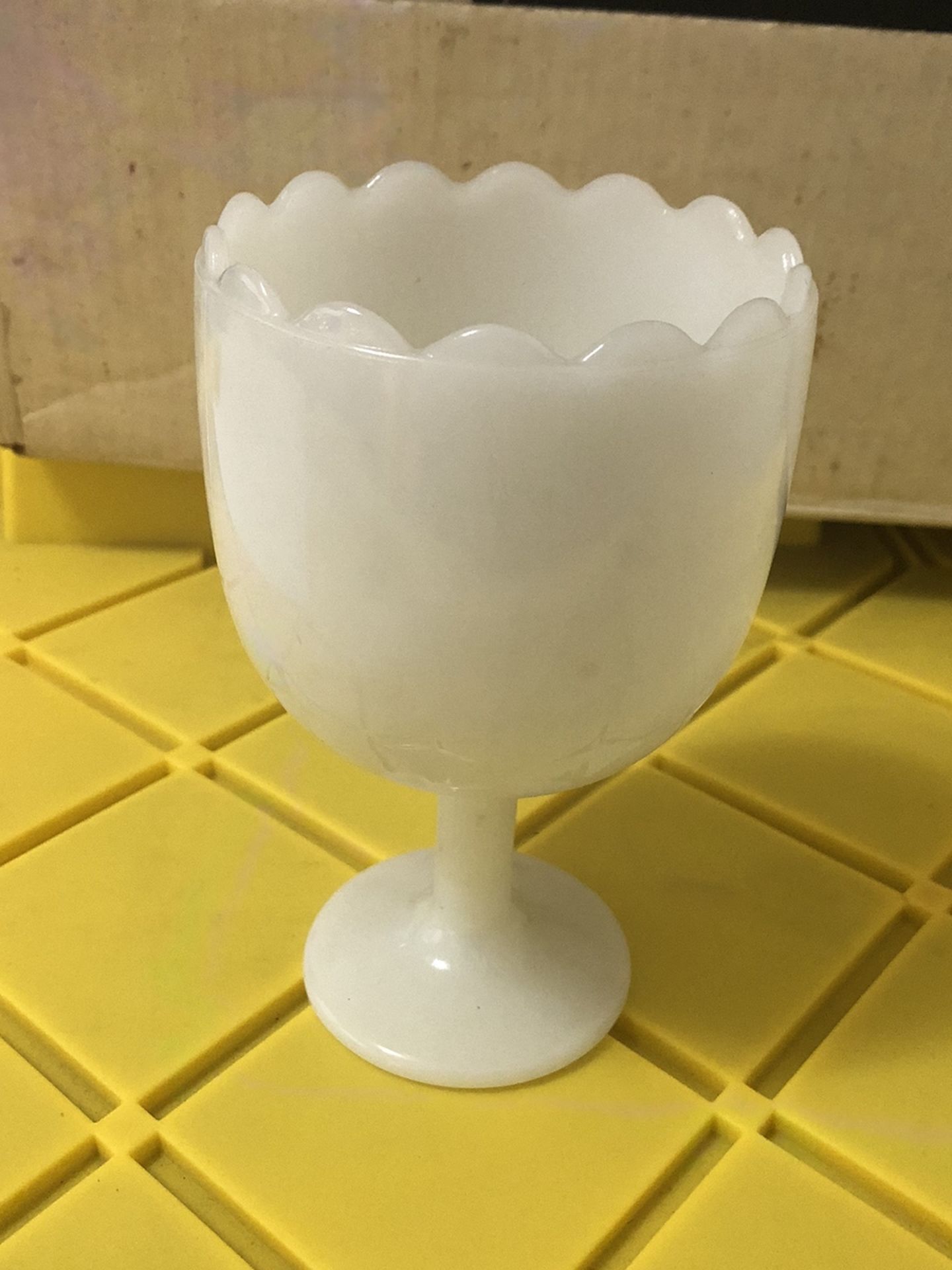 Vintage Milk Glass Pedestal Goblet