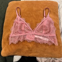 Victoria Secret Pink Lace Triangle Bralette Women’s Medium