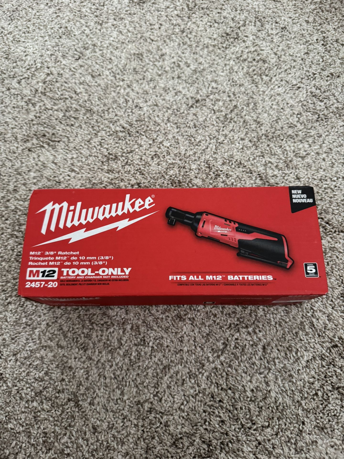 Milwaukee M12 12V Lithium-Ion Cordless 3/8 in. Ratchet (Tool-Only)