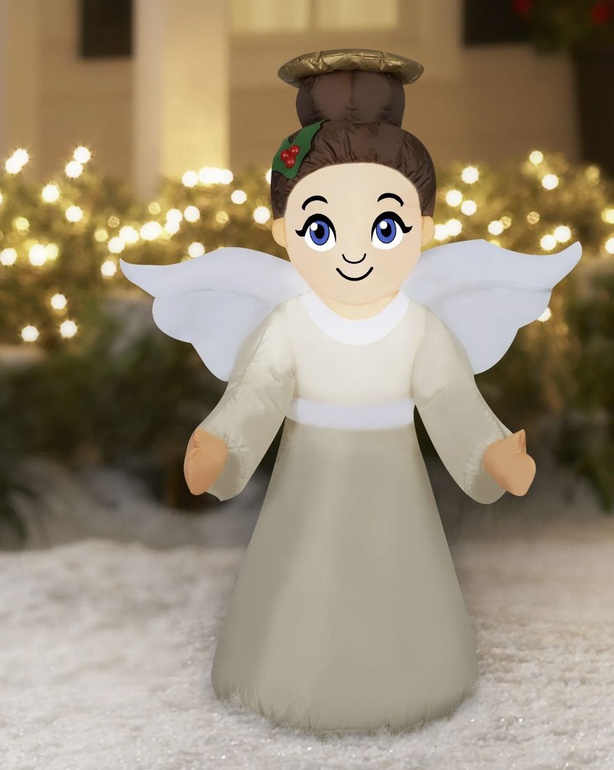 New Christmas Airblown Inflatables Holiday Time Yard Decoration Christmas Angel, 3.5 ft