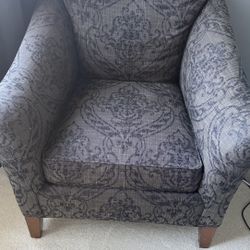 Ethan Allen Damask Armchair 