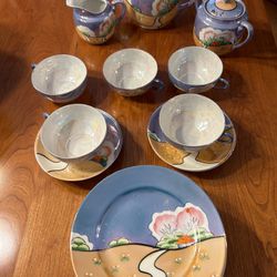20 Piece Vintage Handpainted Japanese Tea Set