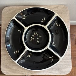 Botanica Handpainted Stonemite Divided Serving Platter