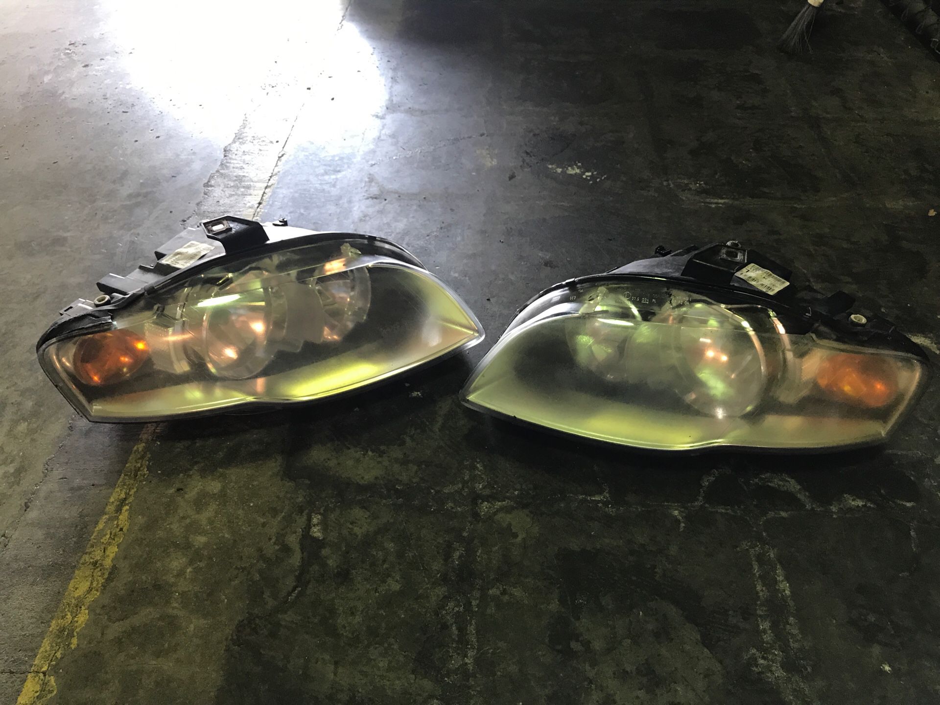 Audi A4 left and right side headlights