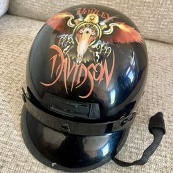 Vintage Harley Davidson Motorcycle Helmet Size M - Made In Italy 