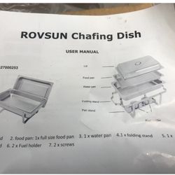 Rovsun Set of 2 8QT Square Stainless Steel Chafing Dish Pan set