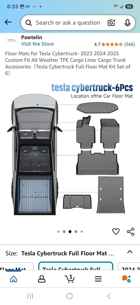 2023-2025 Tesla CYBERTRUCK floor Mats