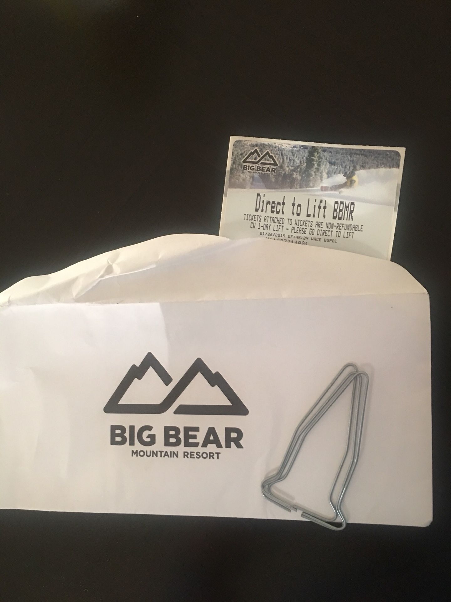 Big Bear ski lift ticket (All day) from Costco pack