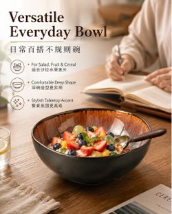 Ceramic Deep Bowl Salad Fruit Cereal