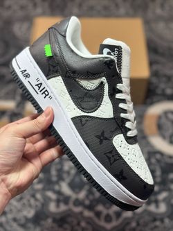 L.ouis V.uitton x Nike Air Force 1'07 LV8 Low BlackWhiteLV Monogram