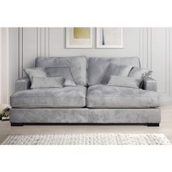 OVERSIZED LOVESEAT DARK GRAY VELVET COUCH LOVE SEAT