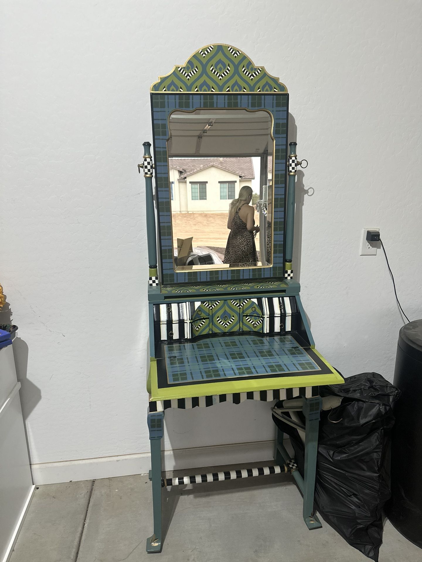 Mackenzie-Childs Madras Desk W/ Mirror
