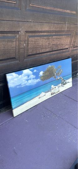 Big Caribbean beach print canvas