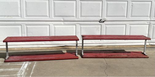 2 wooden shoe racks