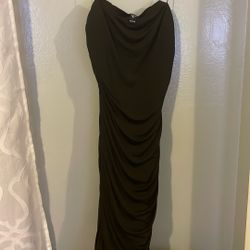 Long Black Ruffled Dress Windsor