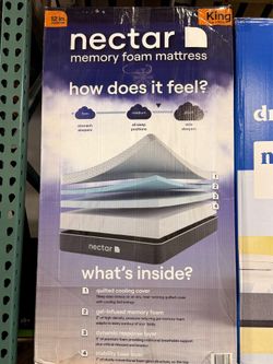 Nectar 12” King Size Medium Feel Memory Foam Mattress Brand New In Box