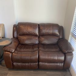 Two Leather Recliner Couches