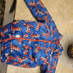Disney Spiderman Puffer Jacket Lightweight 