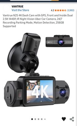 Vantrue dash cam front & interior 4k